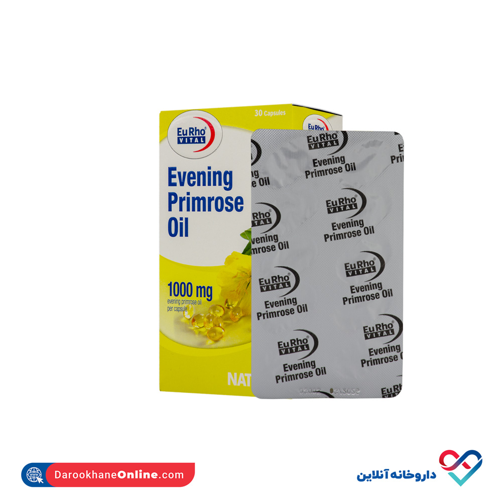 تصویر کپسول ایوینینگ پرایم رز اویل (گل مغربی) یوروویتال 30 عددی